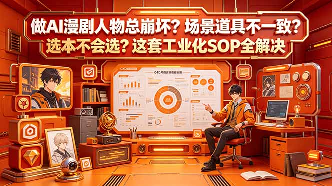 做AI漫剧人物总崩坏?场景道具不一致?选本不会选?这套工业化SOP全解决 (更新-热点1站 - 热点知汇专注网赚项目资源知识聚汇