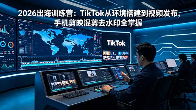 2026出海训练营:TikTok从环境搭建到视频发布,手机剪映混剪去水印全掌握-热点1站 - 热点知汇专注网赚项目资源知识聚汇