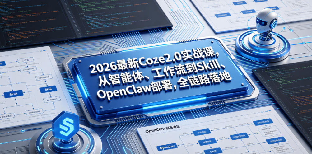 2026最新Coze2.0实战课,从智能体、工作流到Skill、OpenClaw部署,全链路落地-热点1站 - 热点知汇专注网赚项目资源知识聚汇