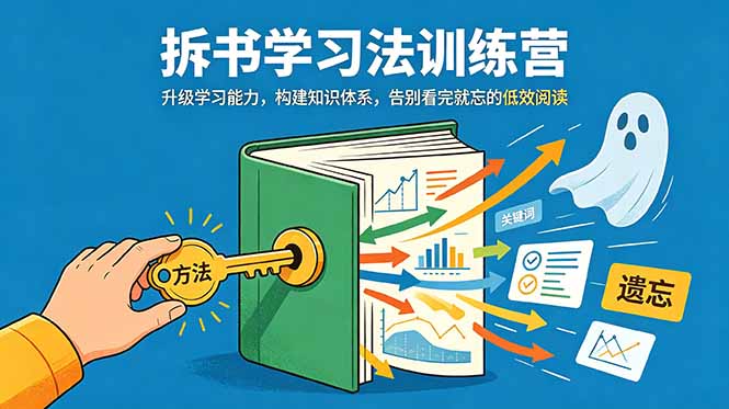 拆书学习法训练营,升级学习能力,构建知识体系,,告别看完就忘的低效阅读-热点1站 - 热点知汇专注网赚项目资源知识聚汇