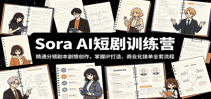 Sora AI短剧训练营:精通分镜剧本剧情创作,掌握IP打造、商业化接单全套流程-热点1站 - 热点知汇专注网赚项目资源知识聚汇