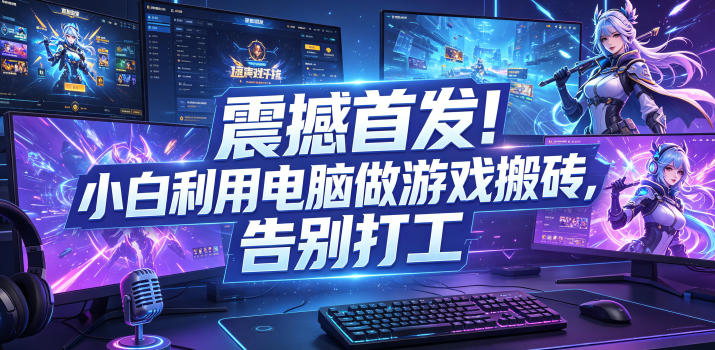 震撼首发!小白利用电脑做游戏搬砖,告别打工【揭秘】-热点1站 - 热点知汇专注网赚项目资源知识聚汇