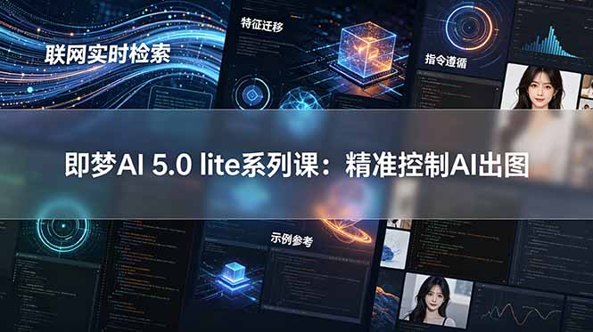 即梦AI 5.0 lite实战课:联网实时检索+特征迁移+指令遵循+示例参考,精准控制AI出图-热点1站 - 热点知汇专注网赚项目资源知识聚汇