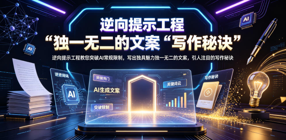 逆向提示工程教您突破AI常规限制,写出独具魅力独一无二的文案,引人注目的写作秘诀【原创双语字幕】-热点1站 - 热点知汇专注网赚项目资源知识聚汇