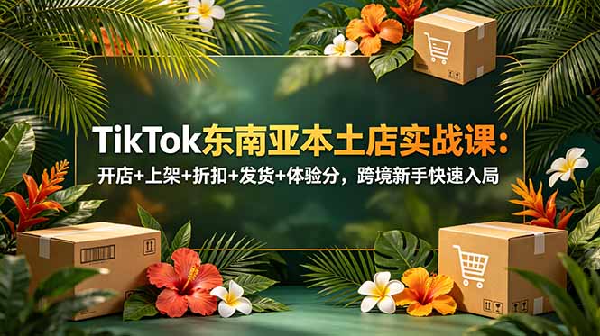 TikTok东南亚本土店实战课:开店+上架+折扣+发货+体验分,跨境新手快速入局-热点1站 - 热点知汇专注网赚项目资源知识聚汇