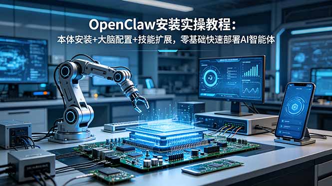 OpenClaw安装实操教程:本体安装+大脑配置+技能扩展,零基础快速部署AI智能体-热点1站 - 热点知汇专注网赚项目资源知识聚汇