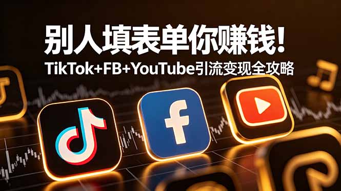 别人填表单你赚钱!TikTok+FB+YouTube 引流变现全攻略【原创双语字幕】-热点1站 - 热点知汇专注网赚项目资源知识聚汇