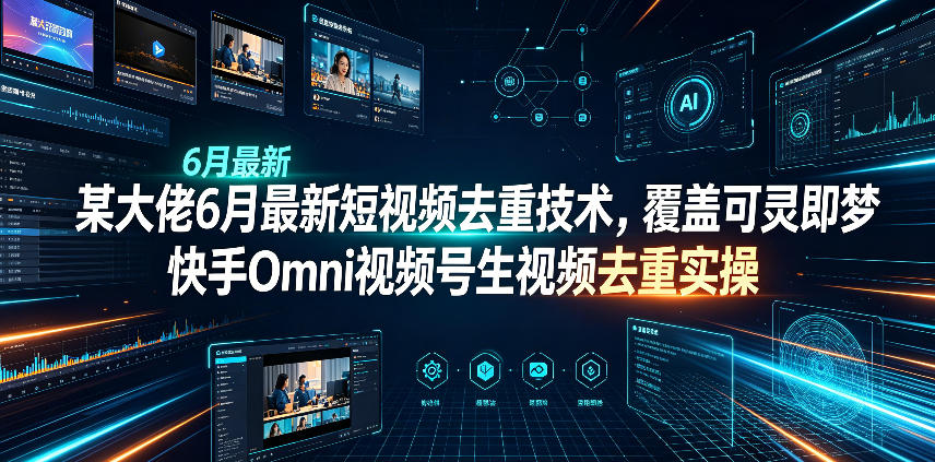 某大佬6月最新短视频去重技术,覆盖可灵即梦快手Omni视频号生视频去重实操-热点1站 - 热点知汇专注网赚项目资源知识聚汇