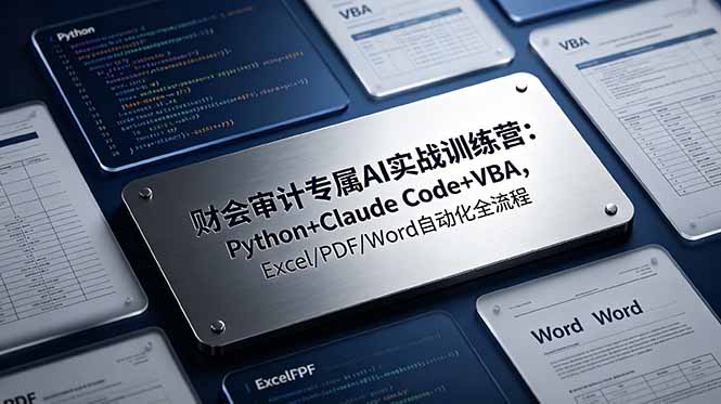 财会审计专属 AI实战训练营:Python+Claude Code+VBA,Excel/PDF/Word自动化全流程-热点1站 - 热点知汇专注网赚项目资源知识聚汇