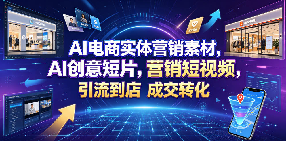 AI电商实体营销素材,AI创意短片,高效打造营销短视频,轻松引流到店,稳定提升门店客流与成交转化-热点1站 - 热点知汇专注网赚项目资源知识聚汇