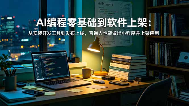 AI编程零基础到软件上架:从安装开发工具到发布上线,普通人也能做出小程序并上架应用商店-热点1站 - 热点知汇专注网赚项目资源知识聚汇