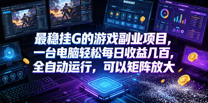 最稳挂G的游戏副业项目,一台电脑轻松每日收益几百,全自动运行,可以矩阵放大【揭秘】-热点1站 - 热点知汇专注网赚项目资源知识聚汇