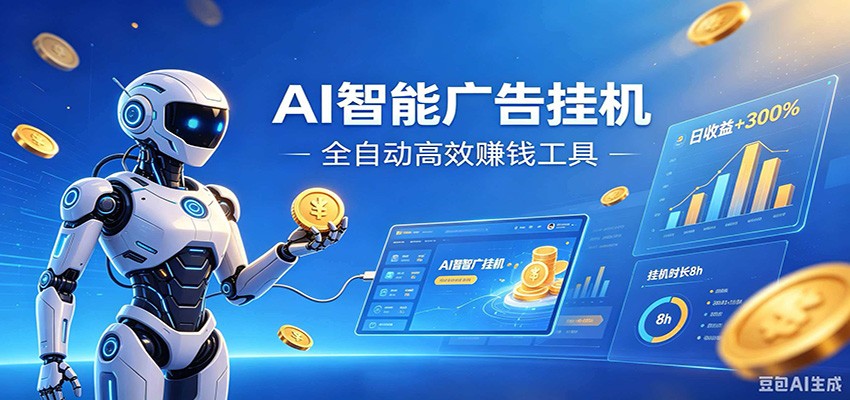 AI智能广告挂机,小白轻松上手,在家自动赚收益-热点1站 - 热点知汇专注网赚项目资源知识聚汇