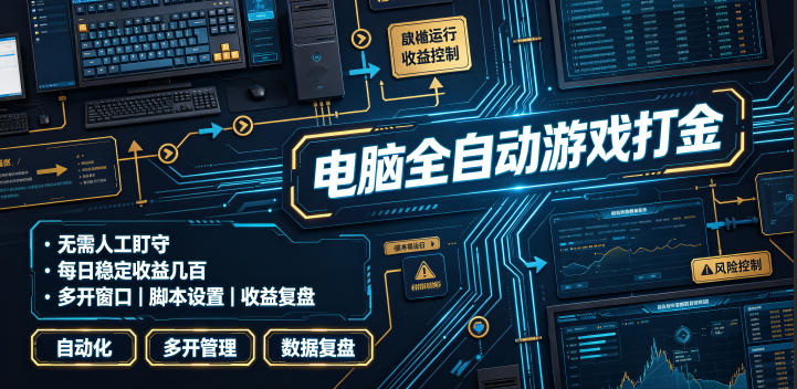 电脑全自动游戏打金,无需人工盯守,每日稳定收益几百!【揭秘】-热点1站 - 热点知汇专注网赚项目资源知识聚汇