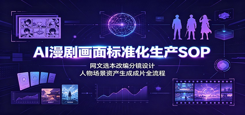 AI漫剧画面标准化生产SOP:网文选本改编分镜设计,人物场景资产生成成片全流程-热点1站 - 热点知汇专注网赚项目资源知识聚汇
