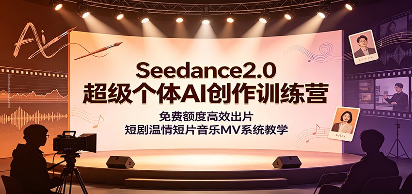 Seedance2.0超级个体AI创作训练营:免费额度高效出片,短剧温情短片音乐MV系统教学-热点1站 - 热点知汇专注网赚项目资源知识聚汇