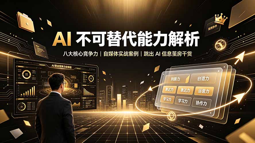 付费文章:AI 不可替代能力解析▸八大核心竞争力|自媒体实战案例|跳出 AI 信息茧房干货-热点1站 - 热点知汇专注网赚项目资源知识聚汇