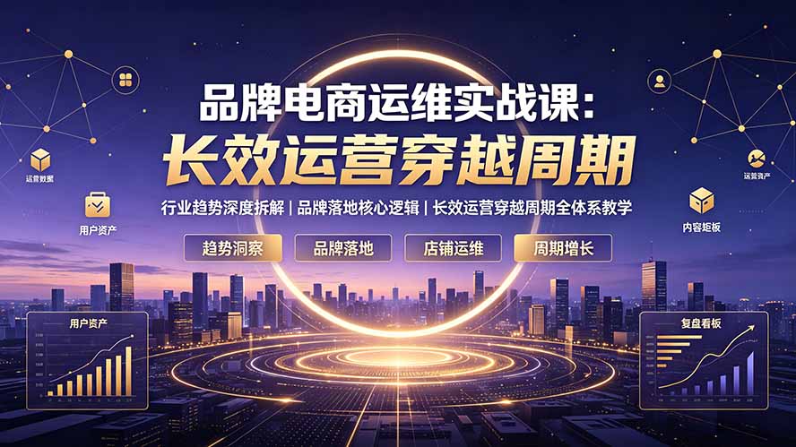 品牌电商运维实战课:行业趋势深度拆解|品牌落地核心逻辑|长效运营穿越周期全体系教学-热点1站 - 热点知汇专注网赚项目资源知识聚汇