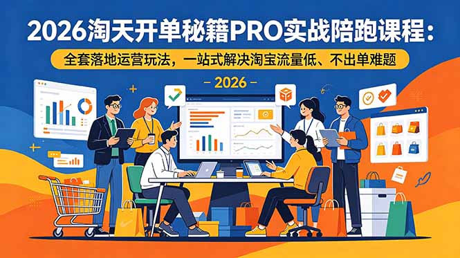 2026淘天开单秘籍PRO实战陪跑课程-更新:全套落地运营玩法,一站式解决淘宝流量低、不出单难题-热点1站 - 热点知汇专注网赚项目资源知识聚汇