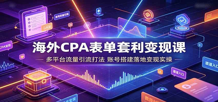 海外CPA表单套利变现课:多平台流量引流打法,账号搭建落地变现实操-热点1站 - 热点知汇专注网赚项目资源知识聚汇