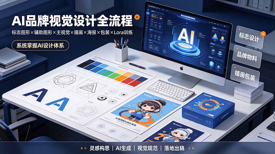 AI品牌视觉设计全流程:标志图形×辅助图形×主视觉×插画×海报×包装×Lora训练,系统掌握AI设计体系-热点1站 - 热点知汇专注网赚项目资源知识聚汇